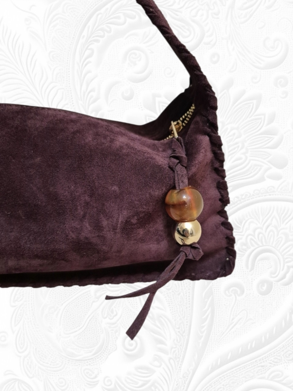 NWOT Cheval Firenze Emma Suede Shoulder Bag Genuine Italian Leather - Picture 2 of 9